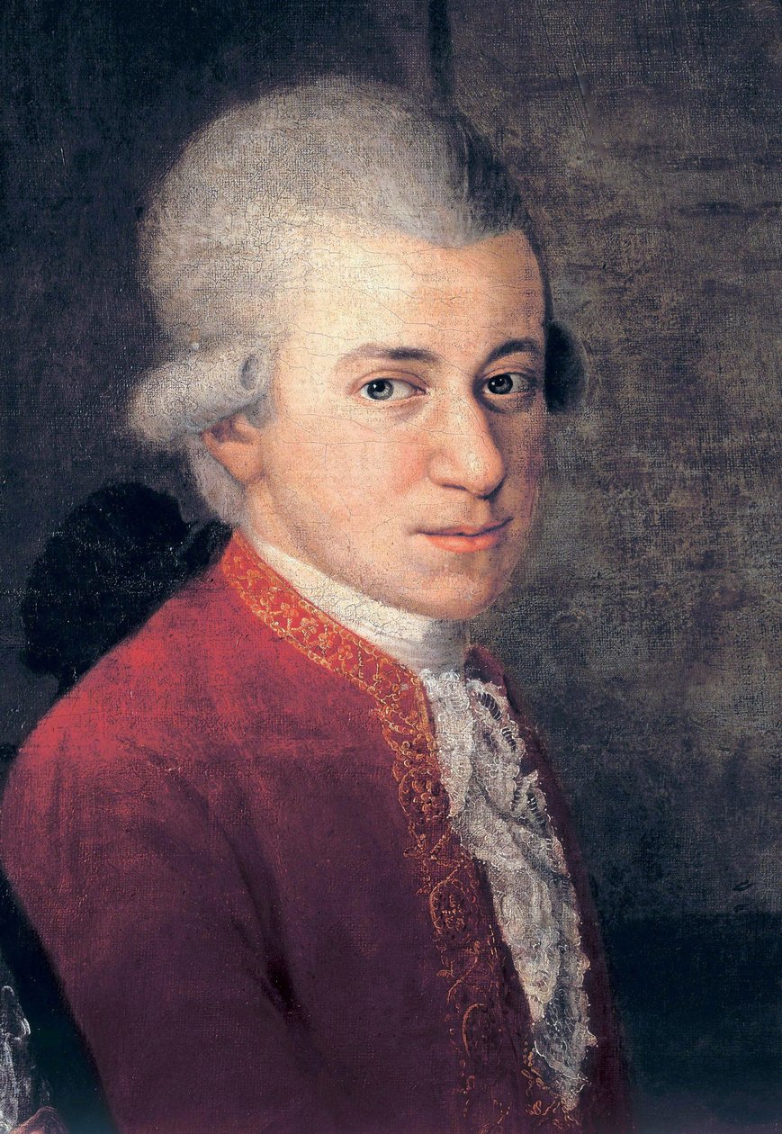 Wolfgang Amadeus Mozart (1756-1791) - detalj av Johann Nepomuk della Croce (1736-1819) av Johann Nepomuk della Croce