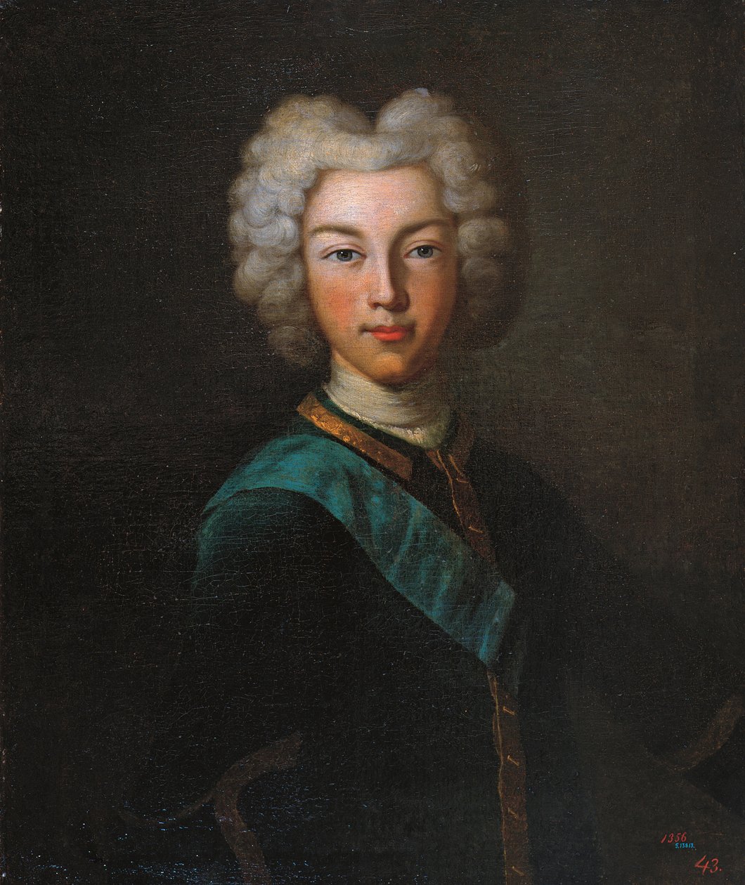 Portrett av tsaren Peter II av Russland 1715-1730, slutten av 1720-årene av Johann Paul Luedden