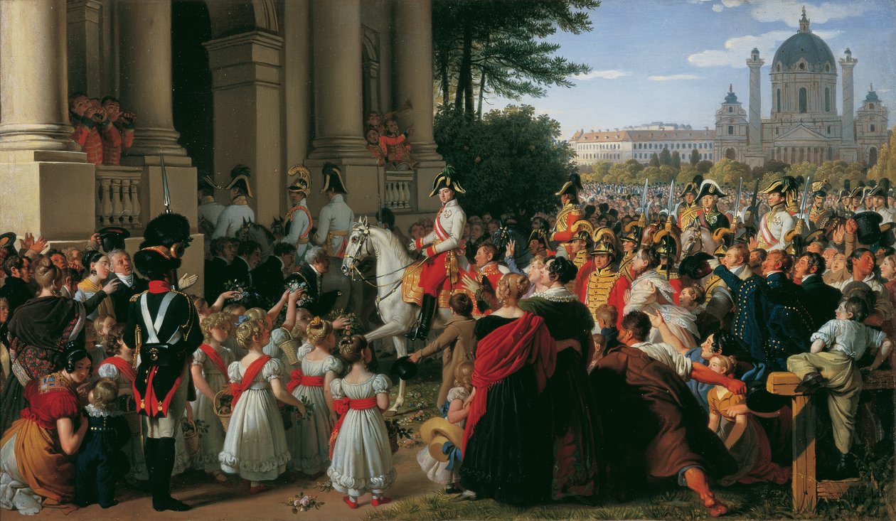 Inntreden av keiser Franz I i Wien etter freden i Paris 16. juni 1814 av Johann Peter Krafft