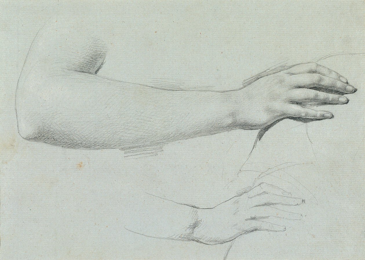 Håndstudie for "Arindal og Daura" av Johann Peter Krafft