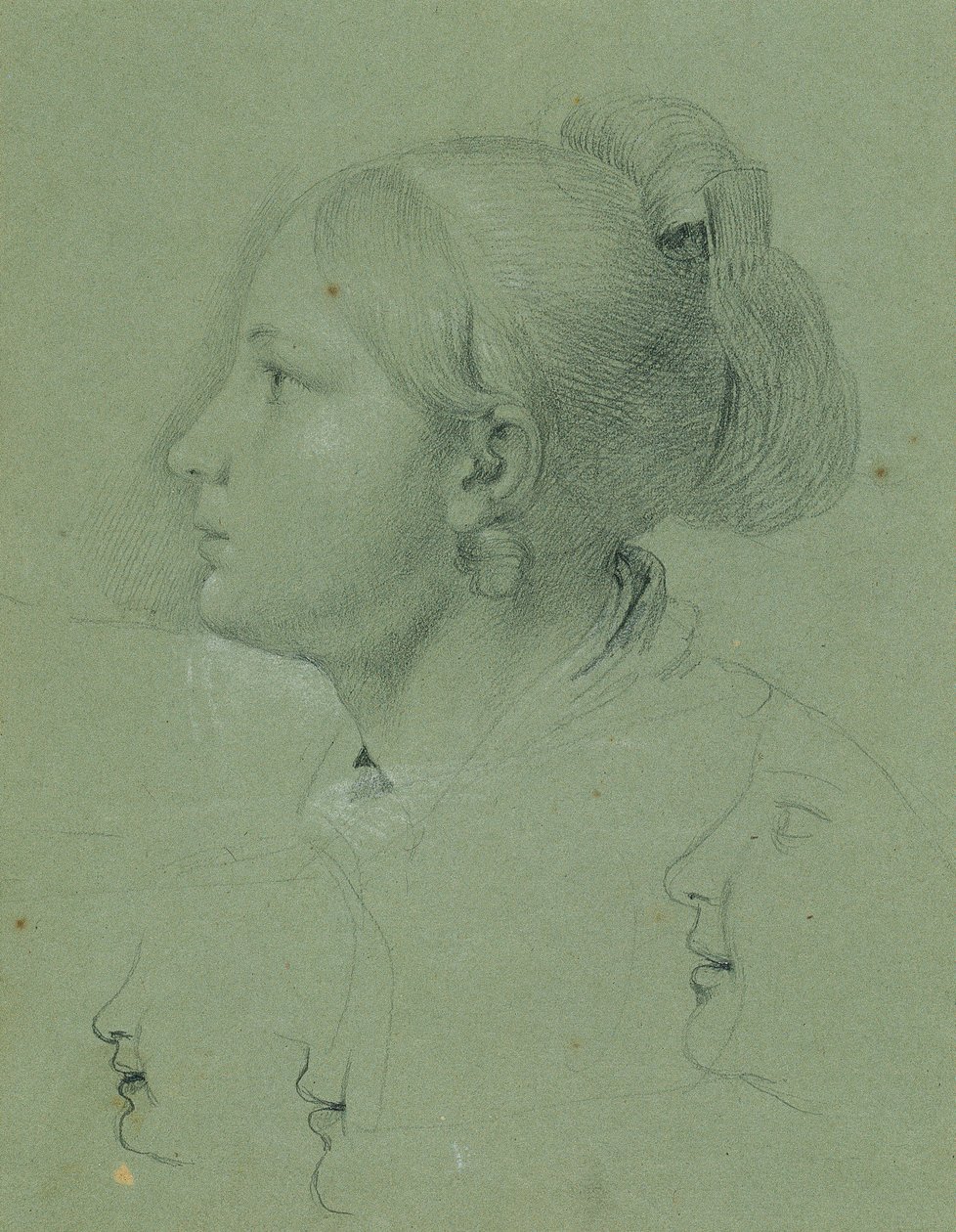 Head of a Girl (Studie om "Homecoming of the Landwehr Man", 1817) av Johann Peter Krafft