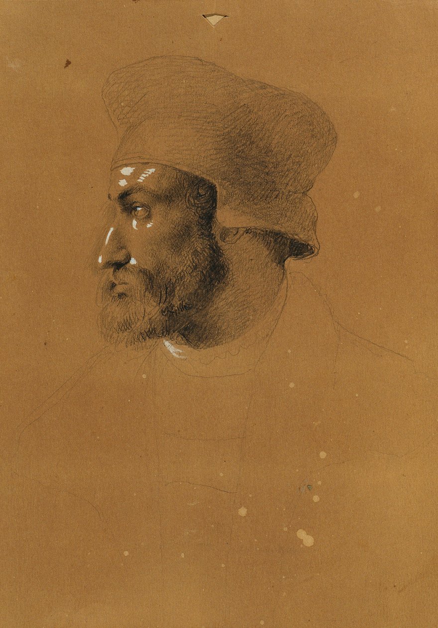 Hovedstudie for "Faust" av Johann Peter Krafft