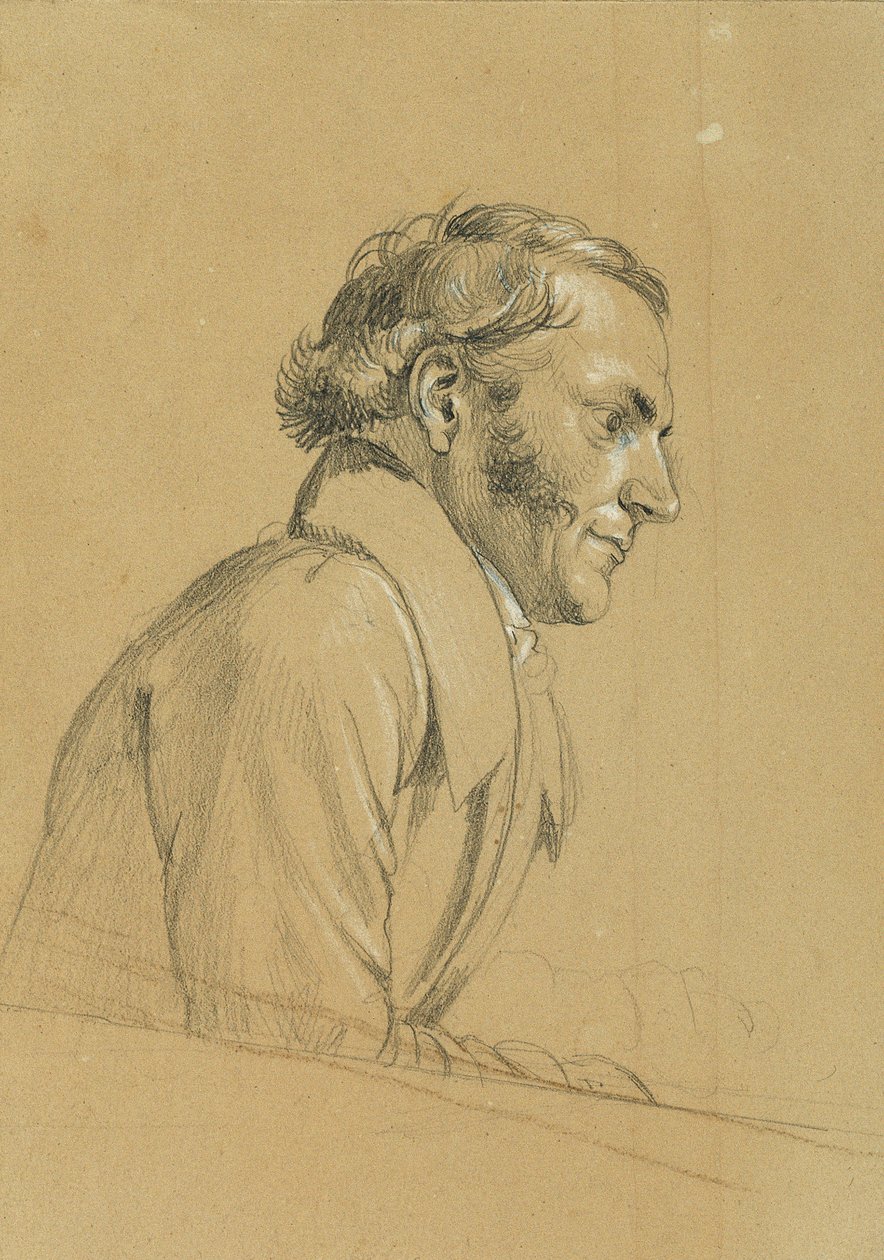 Mannlig studie for "Return of Emperor Franz from Pressburg" av Johann Peter Krafft