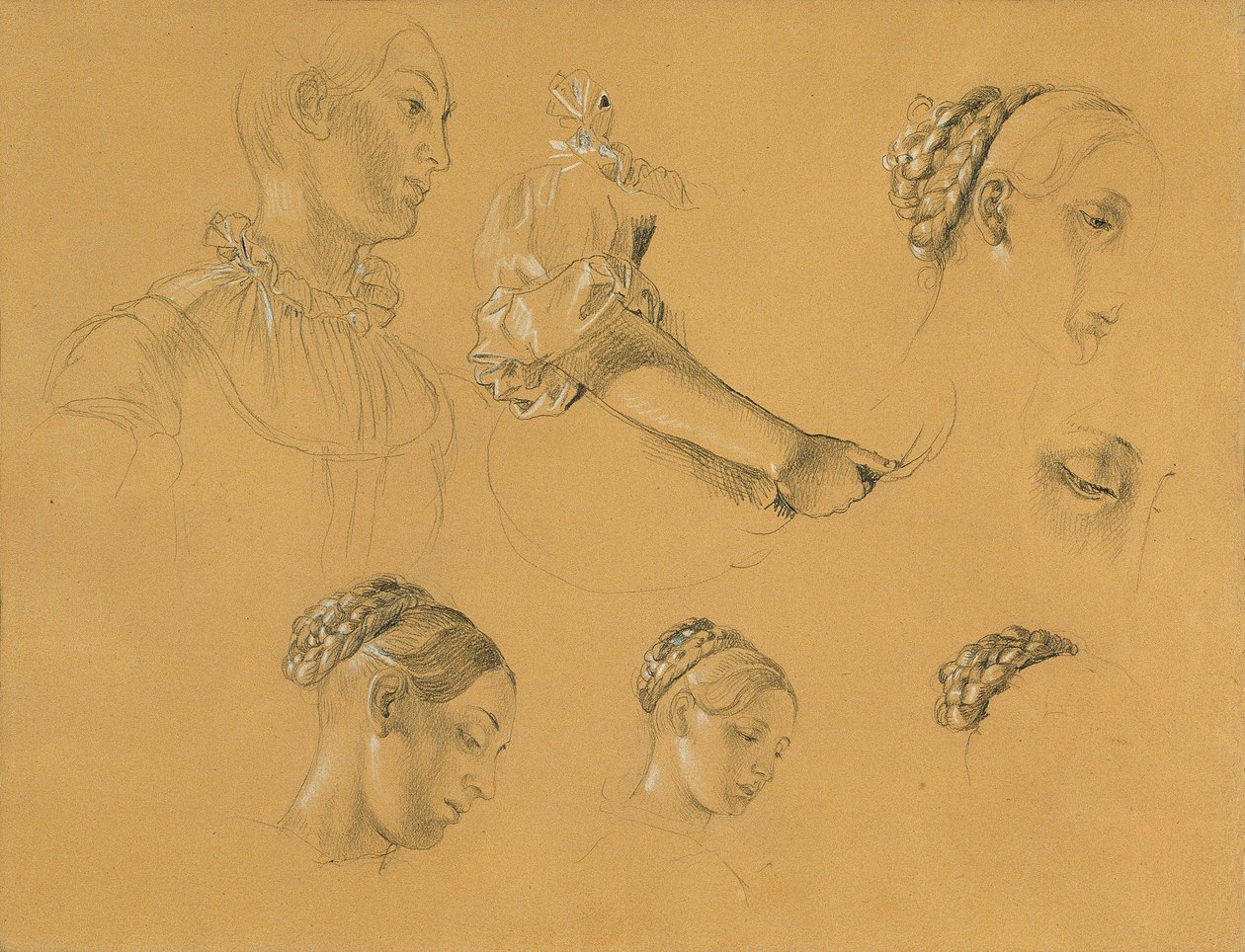 Studie for "Hermann og Dorothea i vingården" av Johann Peter Krafft
