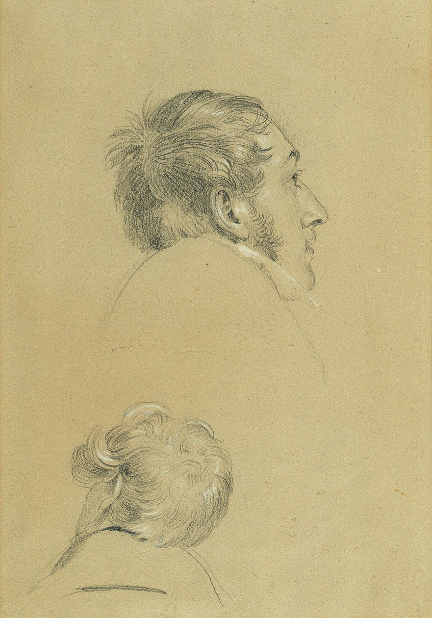 To hovedstudier for "Return of Emperor Franz from Pressburg" av Johann Peter Krafft