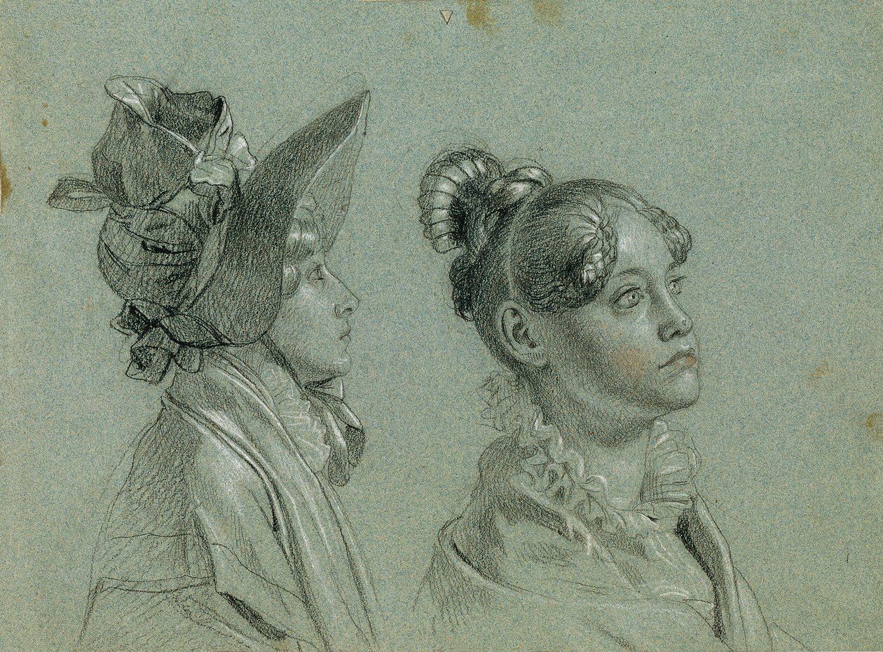 To kvinnelige studier for "Return of Emperor Franz from Pressburg" av Johann Peter Krafft