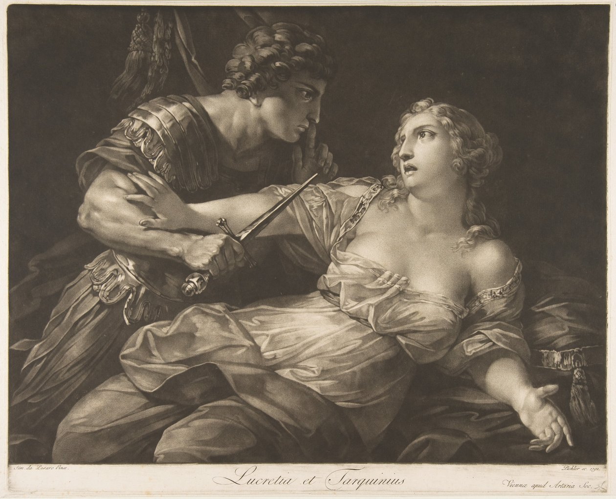 Tarquin og Lucretia, 1792. av Johann Peter Pichler