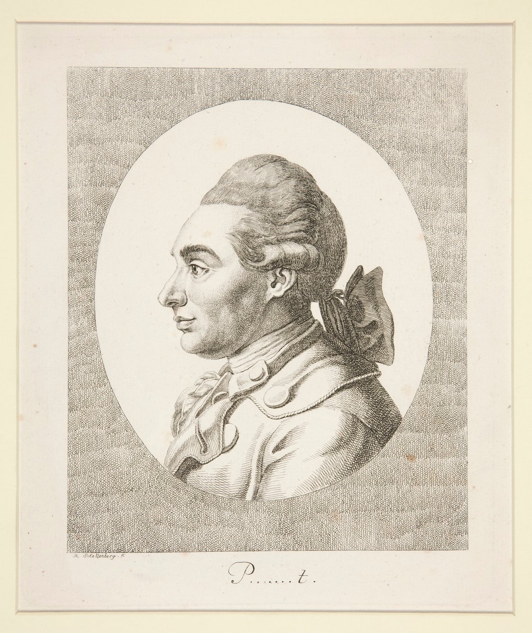 Portrett av P av Johann Rudolph Schellenberg
