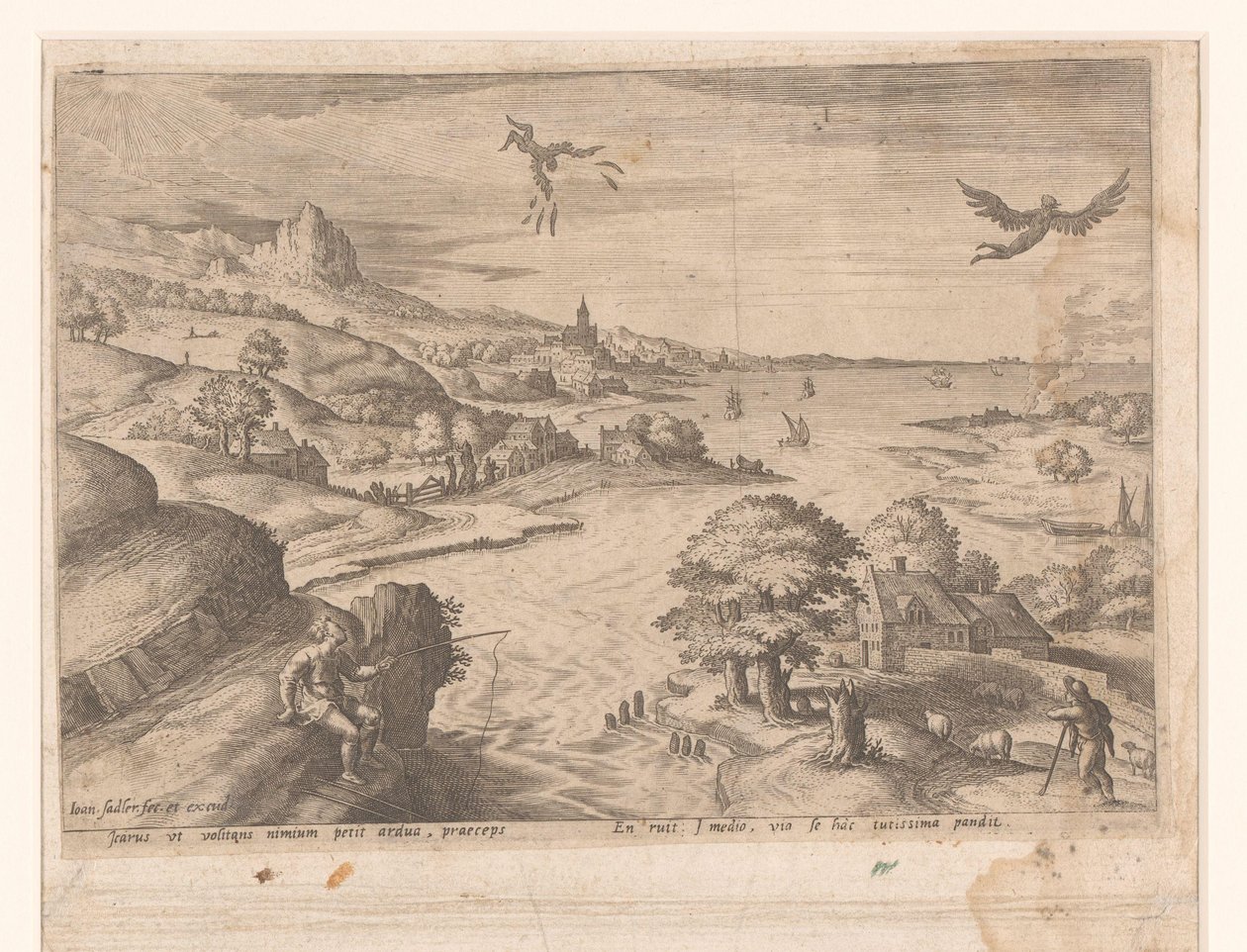 Landskap med Narcissus av Johann Sadeler (I) (attributed to)