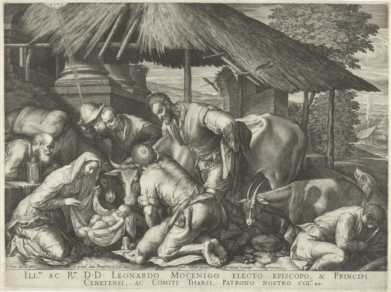 Tilbedelse av gjeterne med sovende gjetergutt av Johann Sadeler (I)