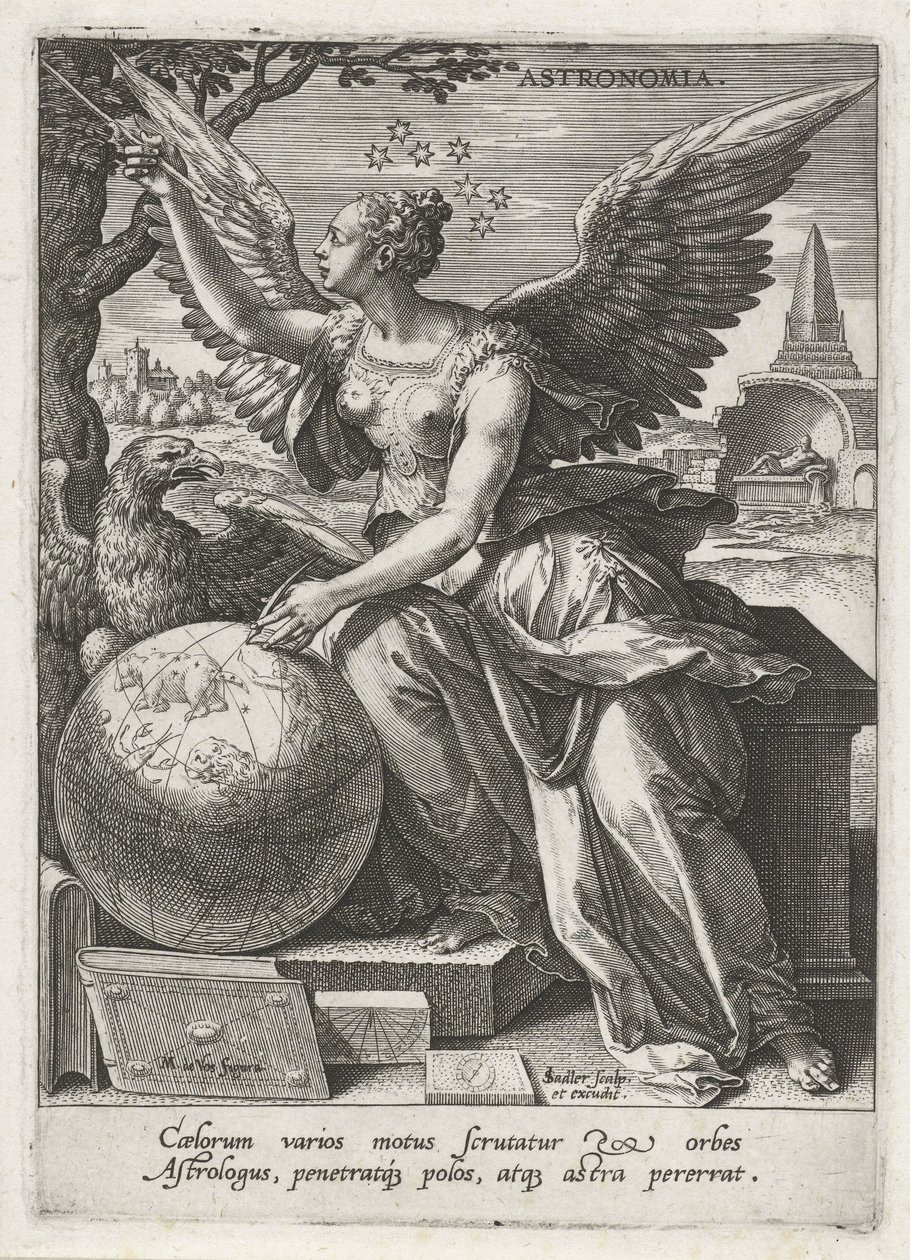 Astronomi Astronomia (tittel på objekt) De syv liberale kunstene (artes liberales) (serietittel) av Johann Sadeler (I)