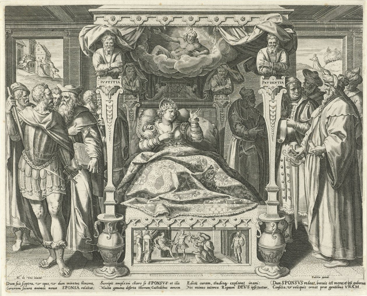 Seng med den brude van Christus Hooglied van Solomon (serietittel) Song of Songs (serietittel) av Johann Sadeler (I)