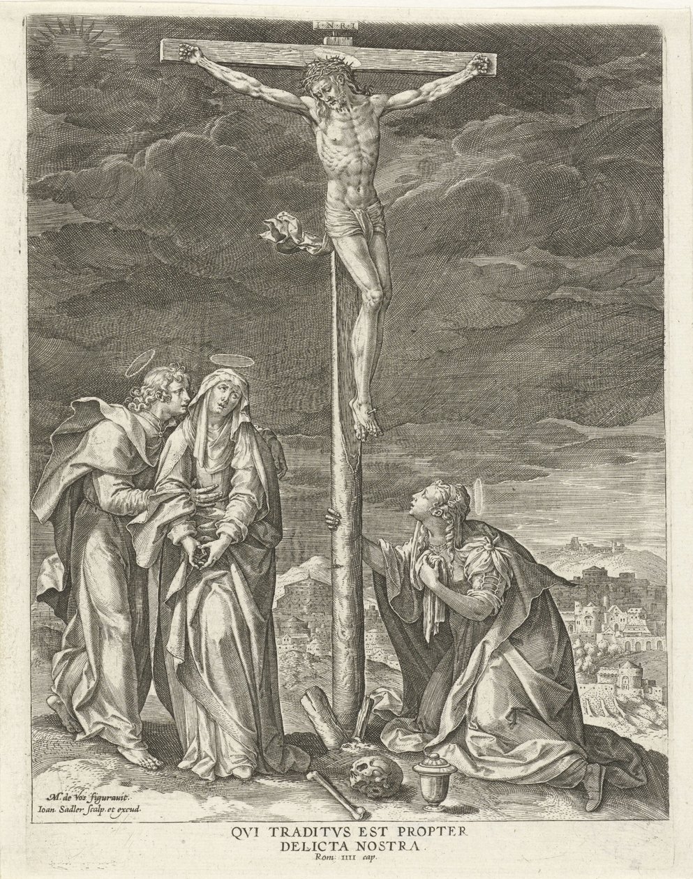 Kristus på korset Life of Christ (serietittel) Evangelica Doctrinae (serietittel) av Johann Sadeler (I)