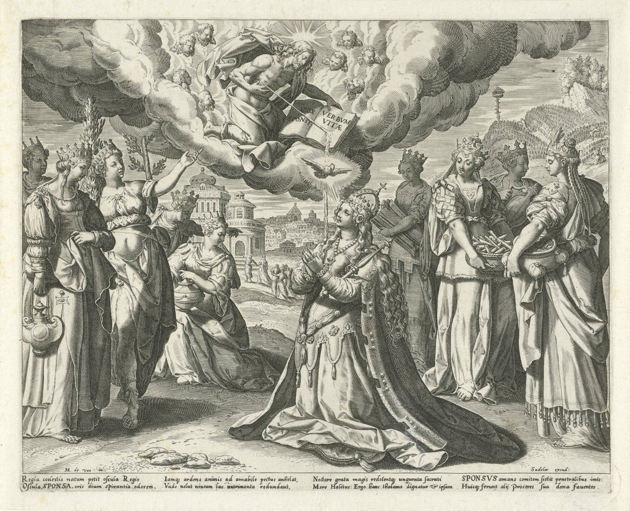 Kristus gir sitt blod til sin brud Song of Solomon (serietittel) Canticum Canticorum (serietittel) av Johann Sadeler (I)