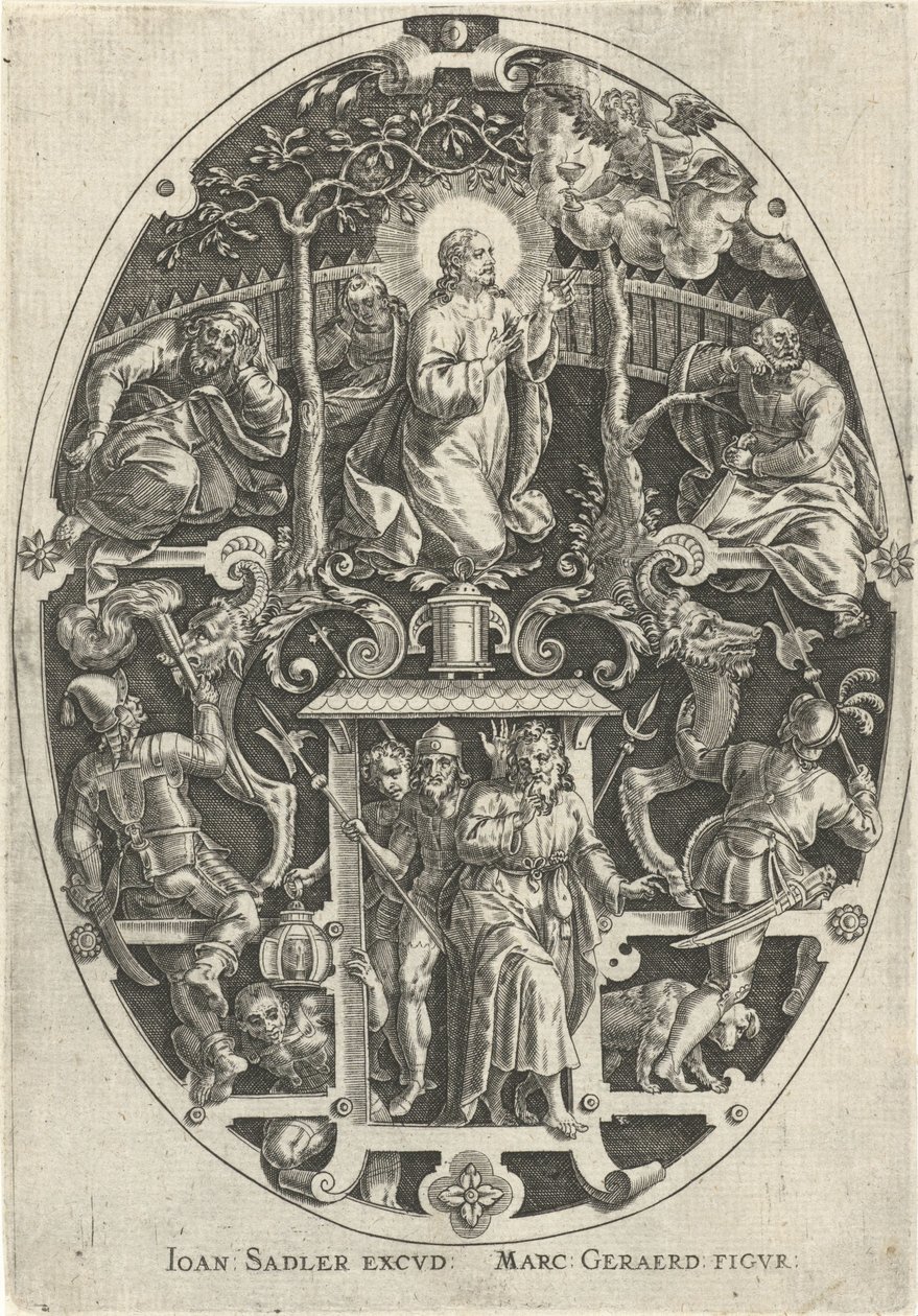 Kristus i Getsemane hage Passie van Christus (serietittel) The Passion of Christ, Our Redemption (serietittel) av Johann Sadeler (I)