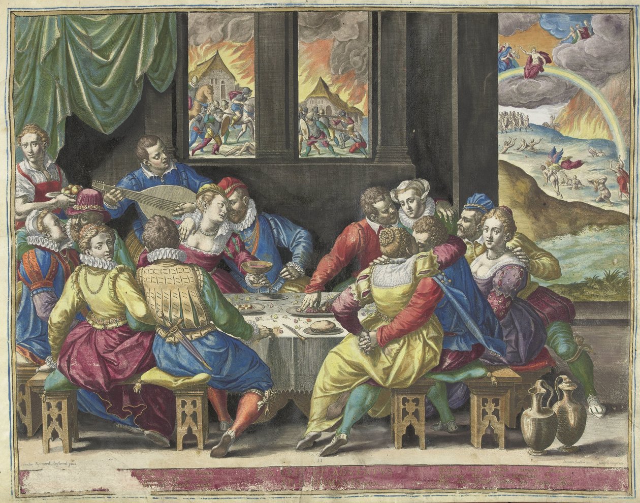 Menneskeheten venter på den siste dommen Ita erit et adventus filii hominis (tittel på objekt) av Johann Sadeler (I)