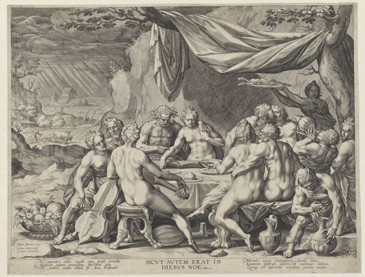 Sinful Mankind Before the Flood Sicvt avtem erat in diebvs noe (tittel på objekt) av Johann Sadeler (I)