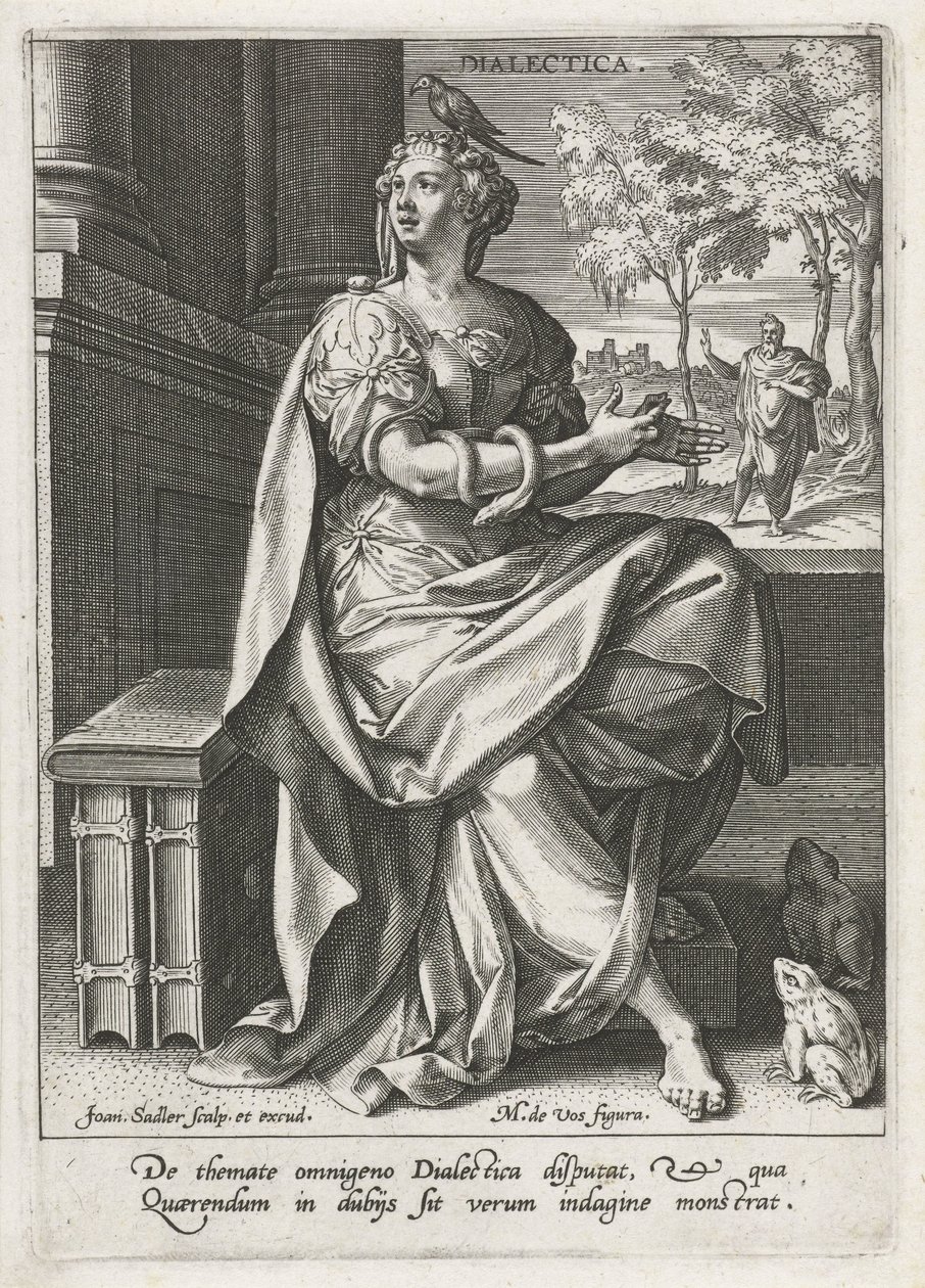 Dialectica (tittel på objekt) De syv liberale kunstene (artes liberales) (serietittel) av Johann Sadeler (I)