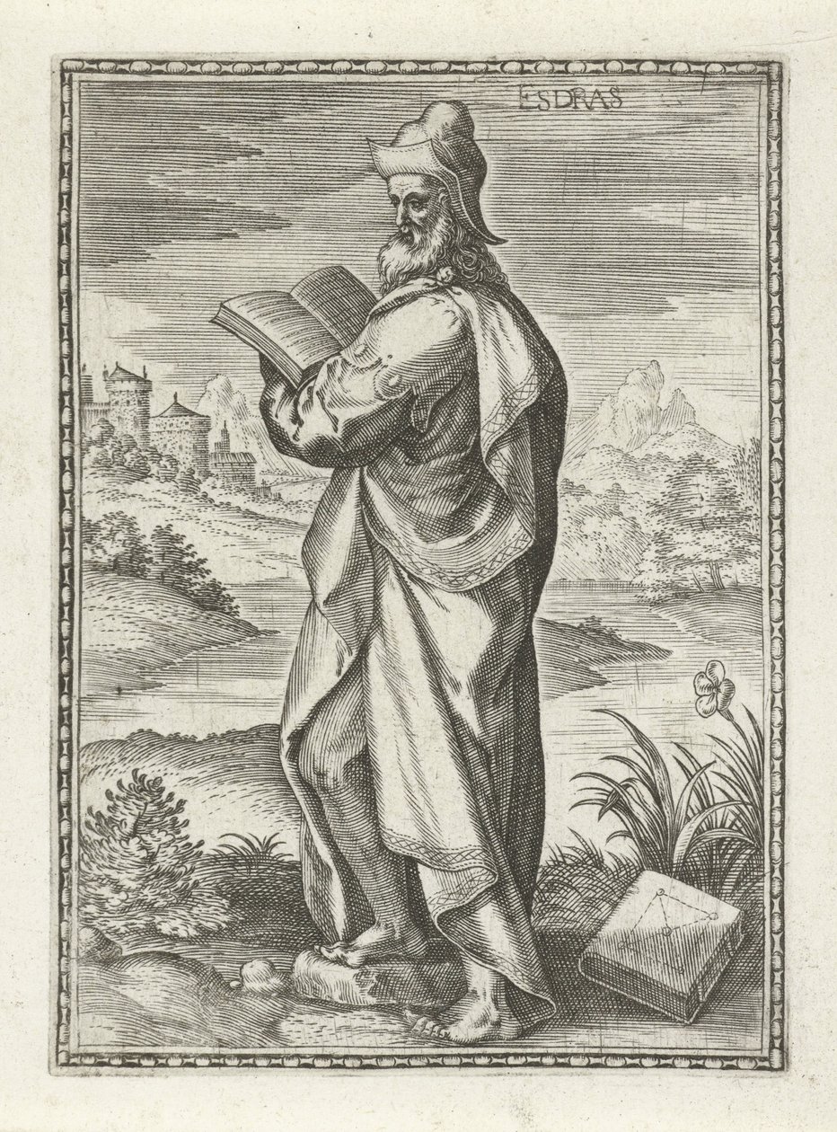 Ezra Esdras (tittel på objekt) Det gamle testamentets tegn (serietittel) av Johann Sadeler (I)