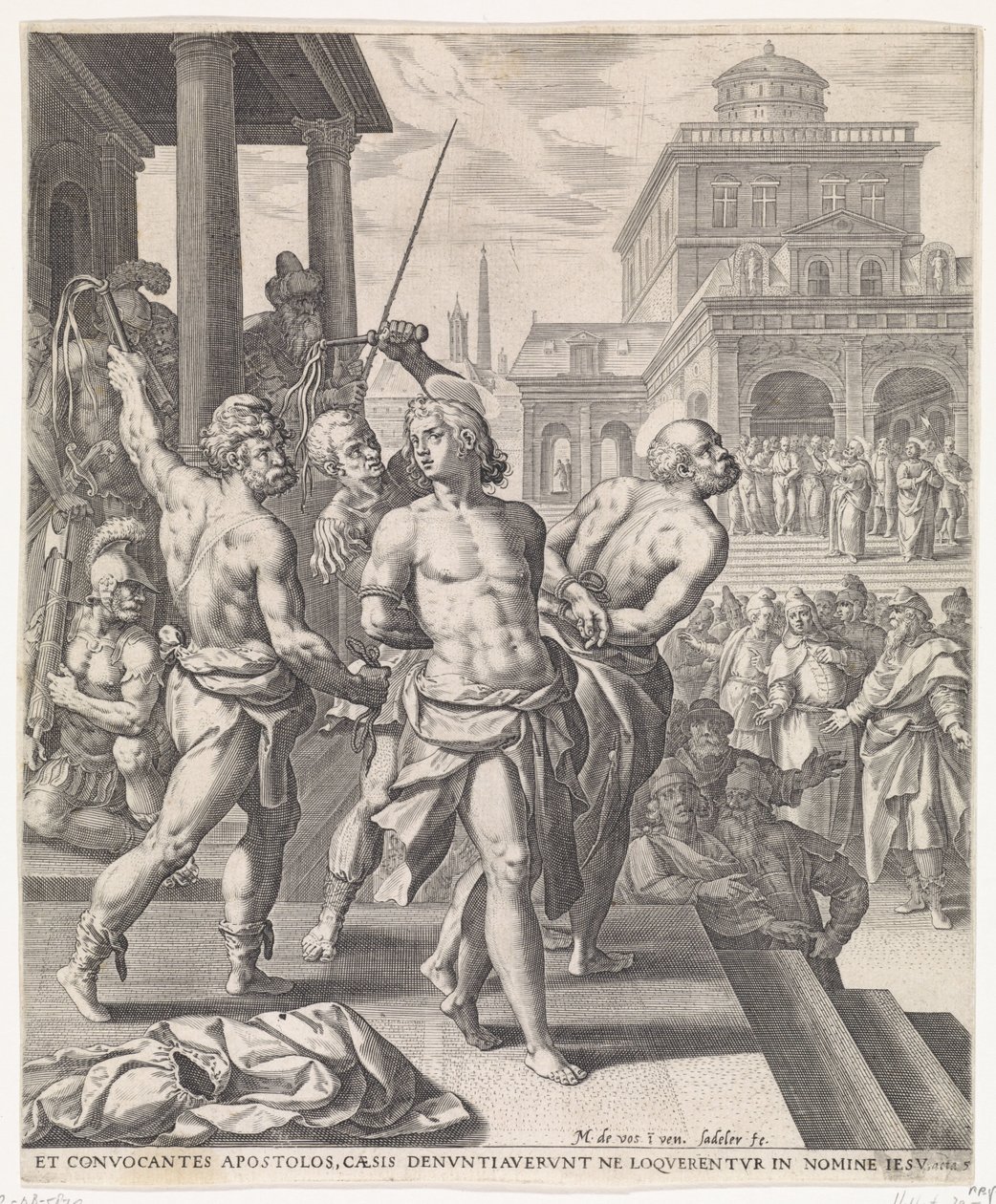 Flagelering av apostlene Apostlenes gjerninger (serietittel) av Johann Sadeler (I)