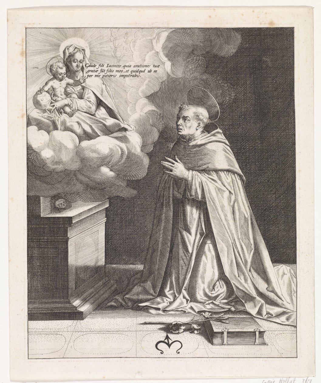 Saint Hyacinthus forguder Maria med Kristus-barnet av Johann Sadeler (I)