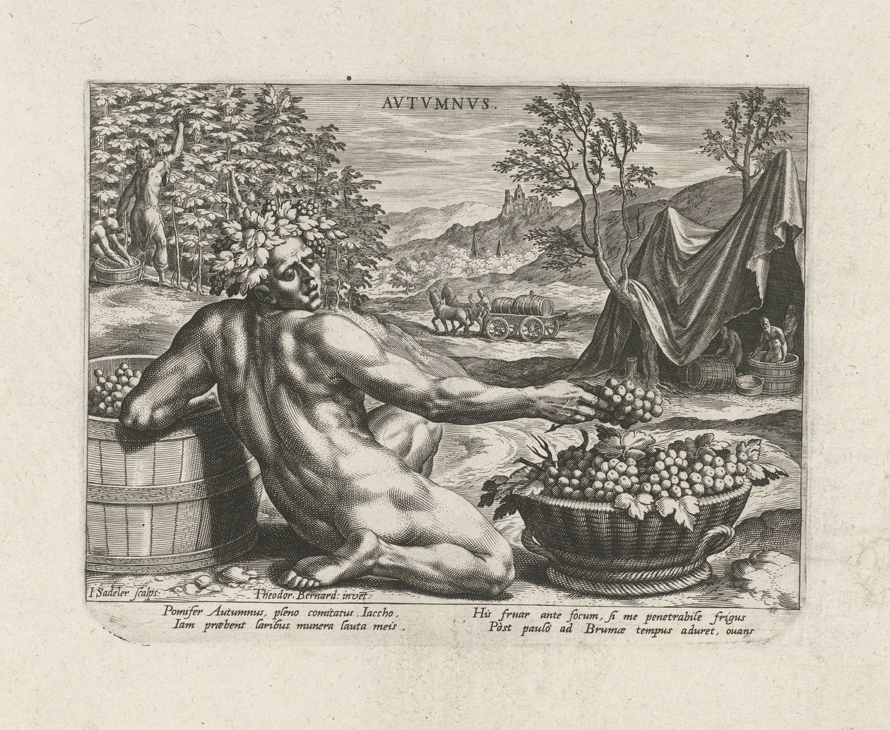 Høst Autumn Vs (tittel på objekt) The Four Seasons (serietittel) av Johann Sadeler (I)