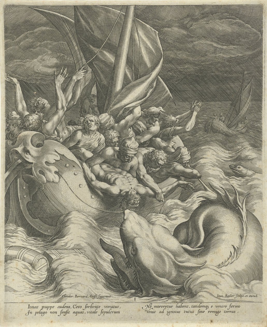 Jonah blir kastet over bord av fiskerne Jonah and the Whale som prefiguration of Christ