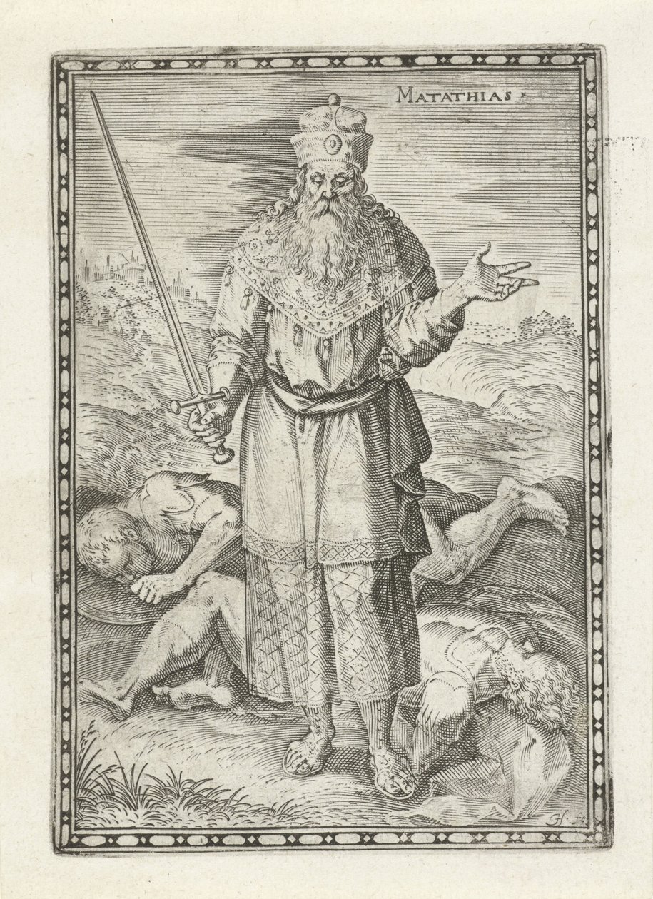 Mattias Matathias (tittel på objekt) Det gamle testamentets tegn (serietittel) av Johann Sadeler (I)