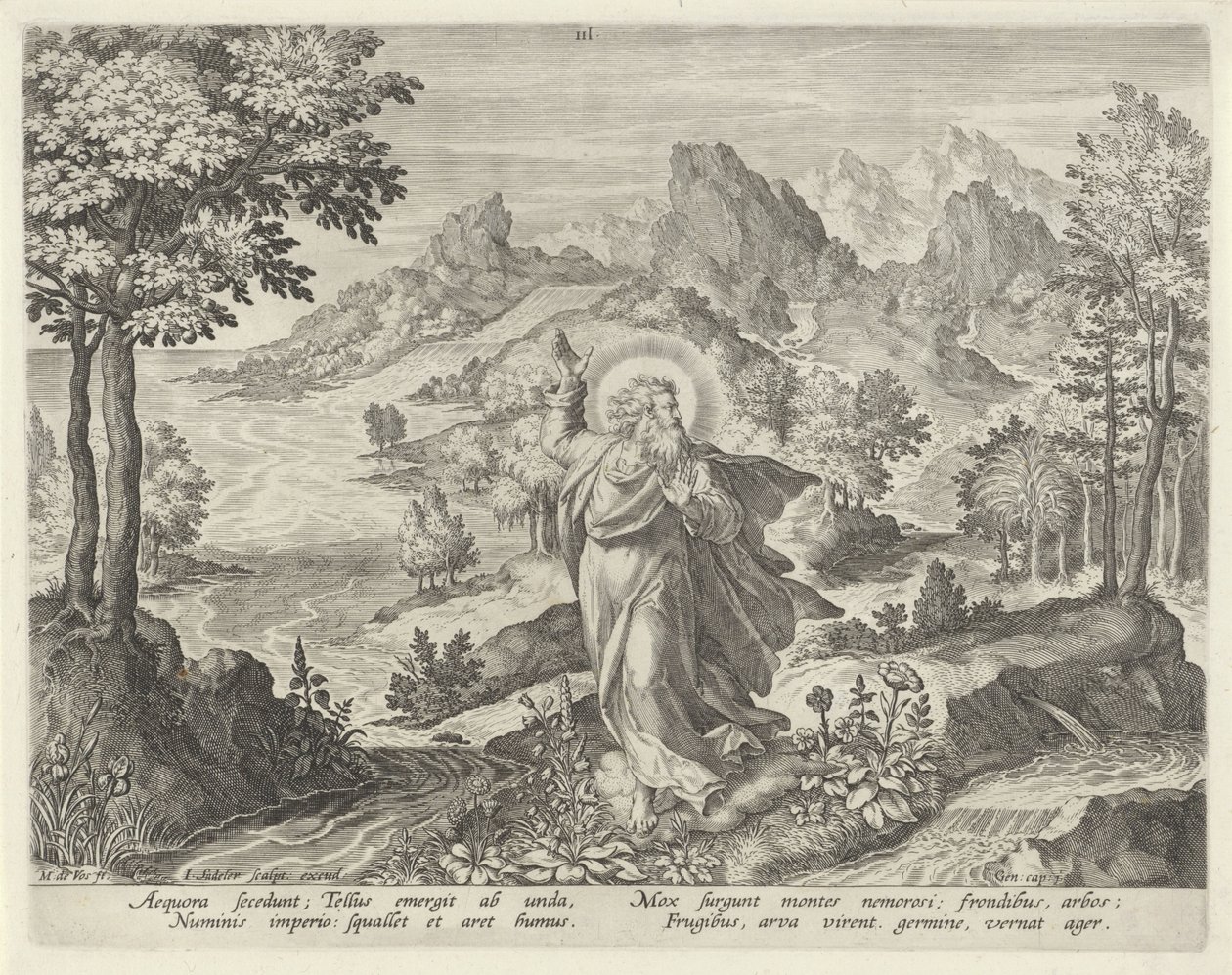 Skapelsen av jorden Creation of the World (serietittel) av Johann Sadeler (I)