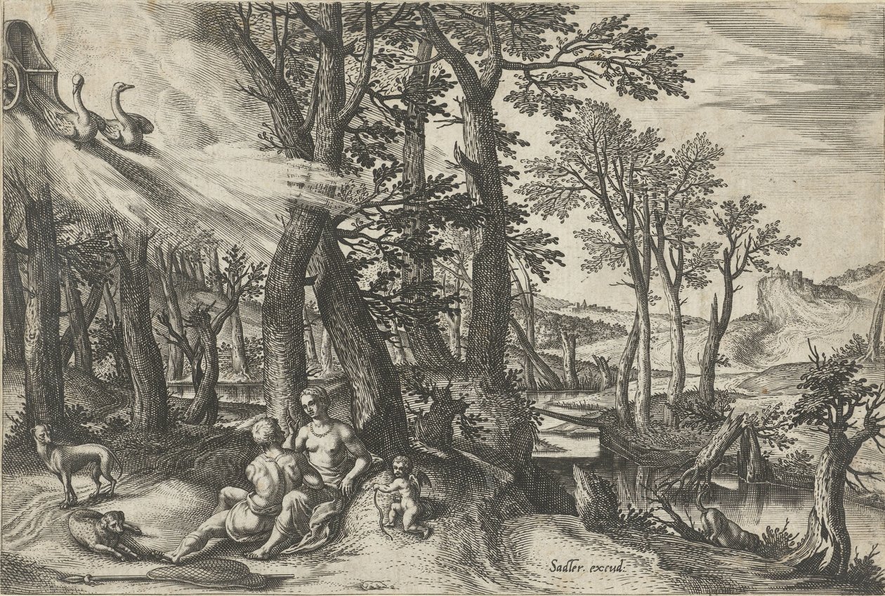 Venus og Adonis av Johann Sadeler (I)