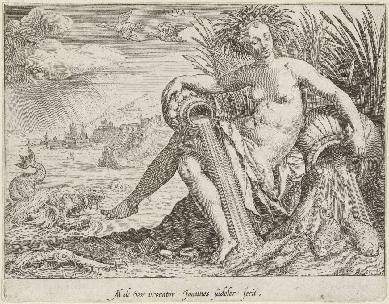 Vann Aqva (tittel på objekt) The Four Elements (serietittel) av Johann Sadeler (I)