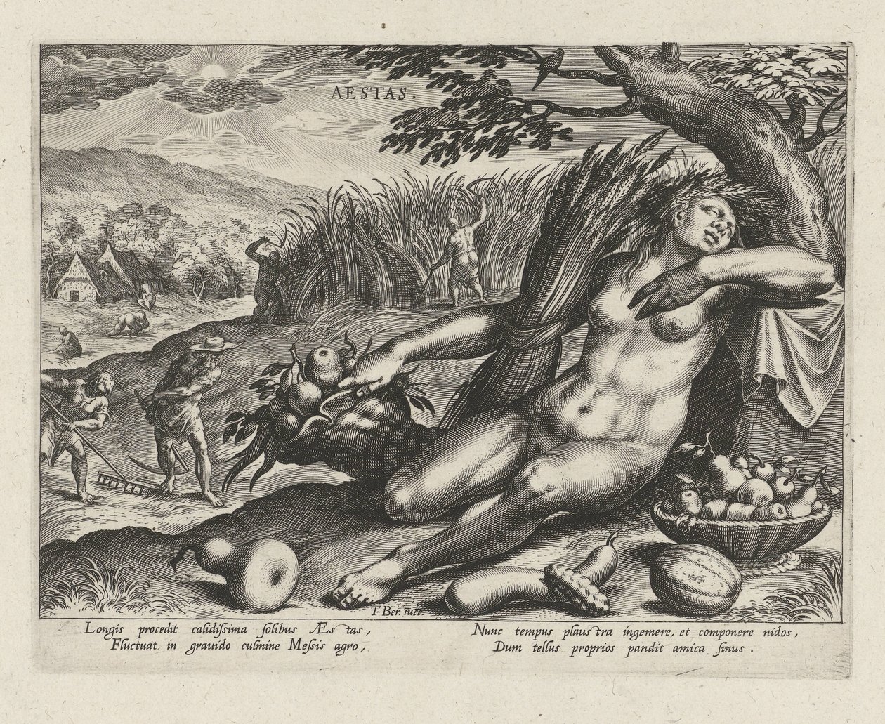 Sommer Aestas (tittel på objekt) The Four Seasons (serietittel) av Johann Sadeler (I)