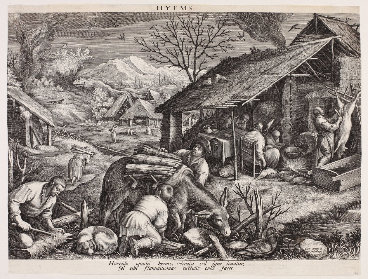 Vinter - Hyems (De fire årstidene) av Johann Sadeler I