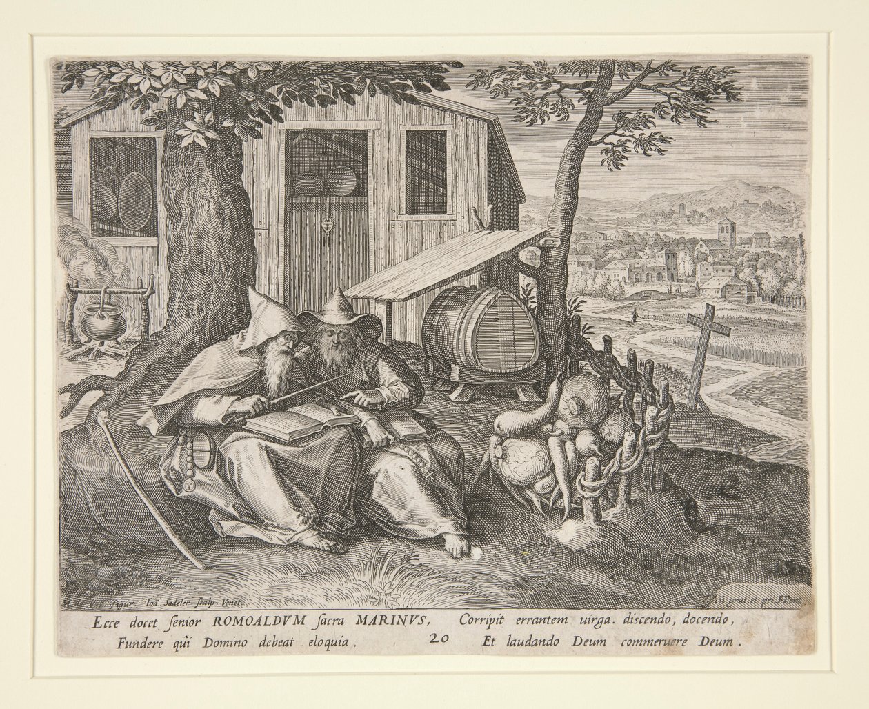 De hellige Romuald og Marinus (fra Oraculum Anachoreticum, 20) av Johann Sadeler I