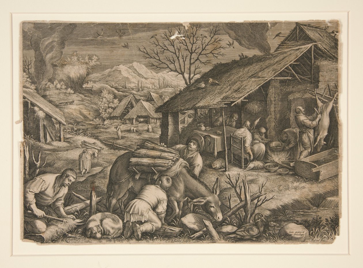 Vinter, fra De fire årstidene av Johann Sadeler I