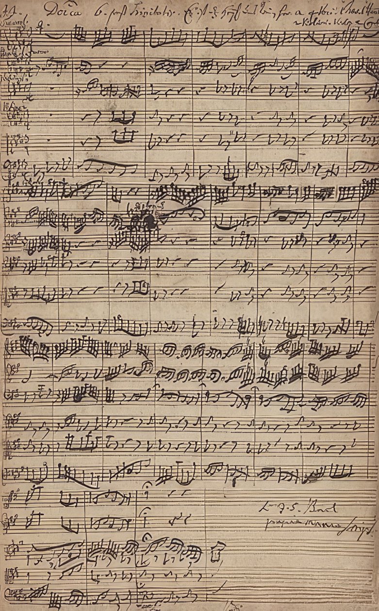 Manuskript til kantaten Es ist Heil vi kommer hit (BWV 9) av Johann Sebastian Bach