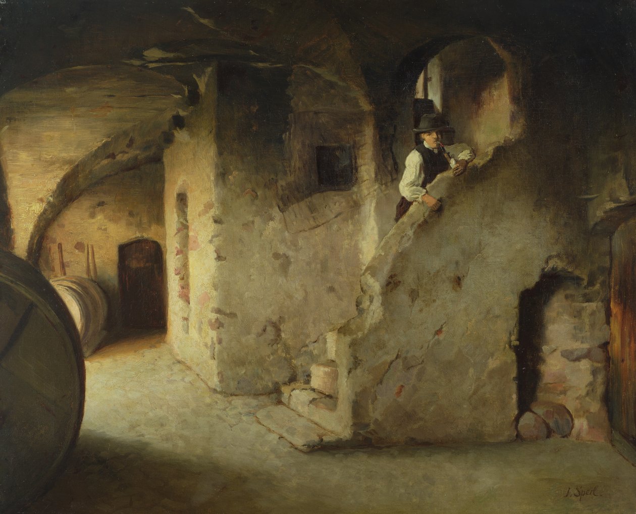En vinkjeller, ca. 1872 av Johann Sperl