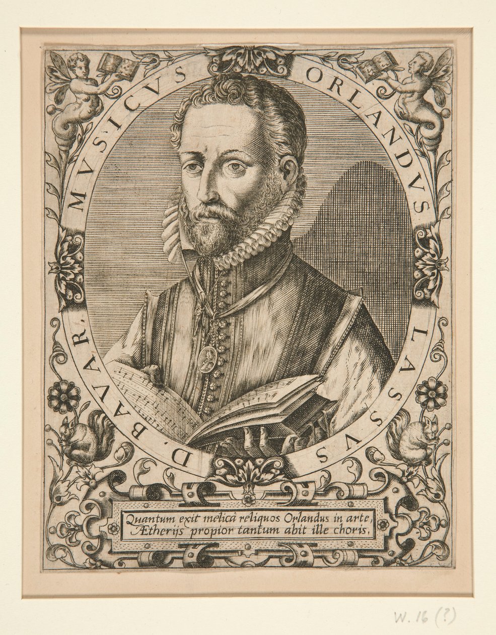 Portrett av Orlando Lassus, fra JJ Boissard, av Johann Theodor de Bry