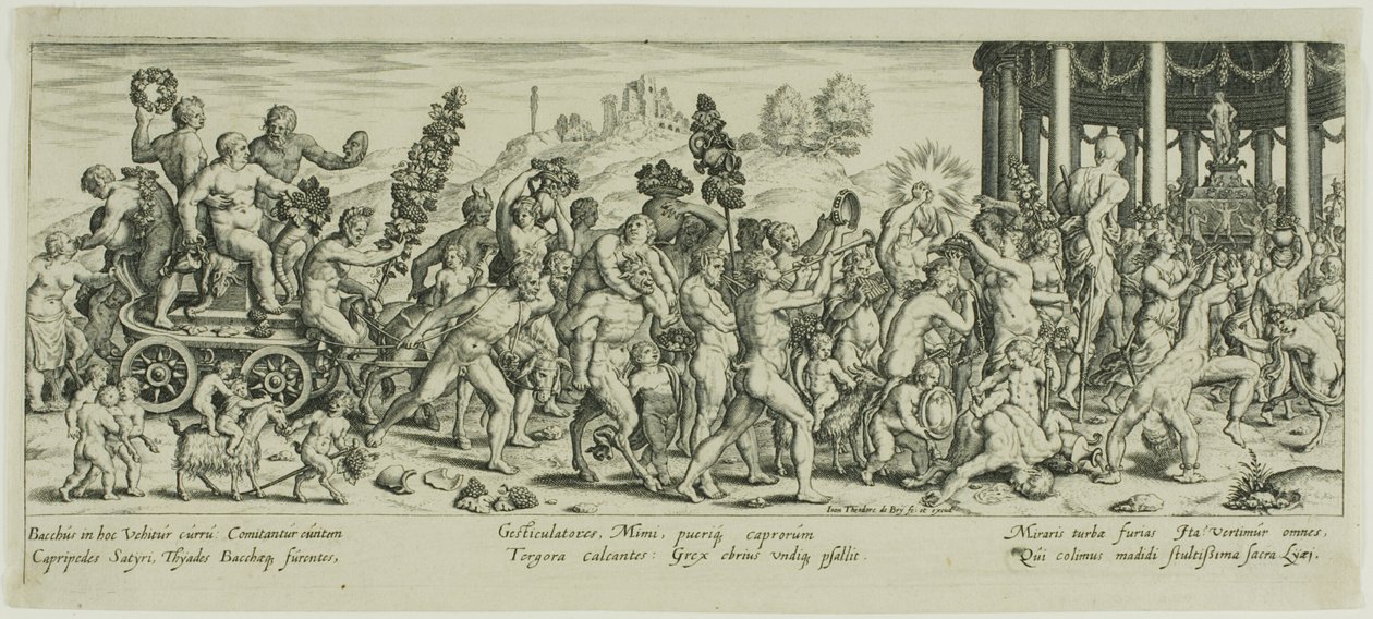 Bacchus triumf av Johann Theodor de Bry