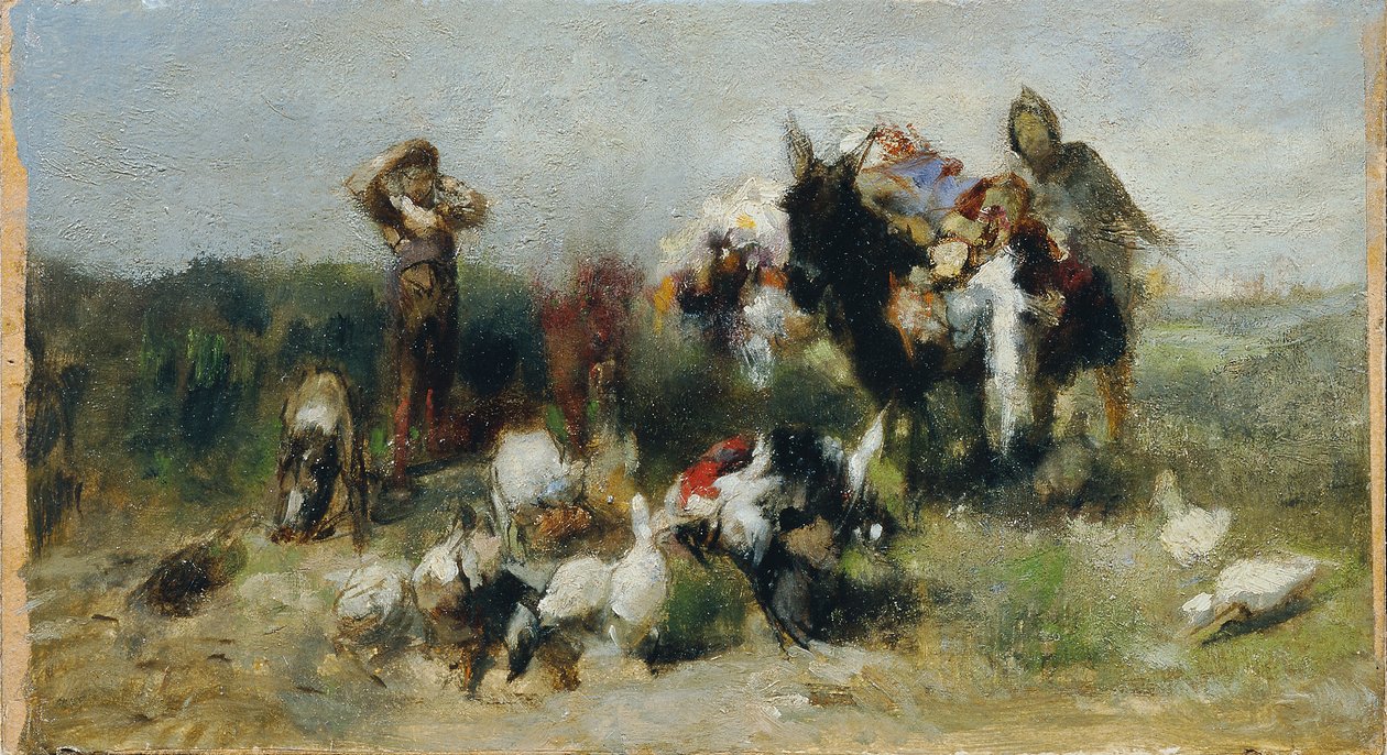 Scene fra Don Quijote (kjempe med fuglene) av Johann  Till der Jüngere