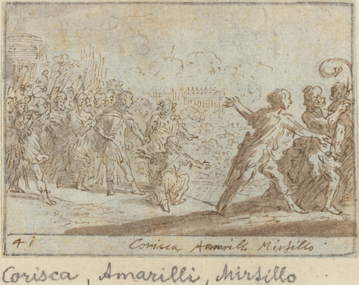 Corisca, Amarilli og Mirtillo, 1640. av Johann Wilhelm Baur