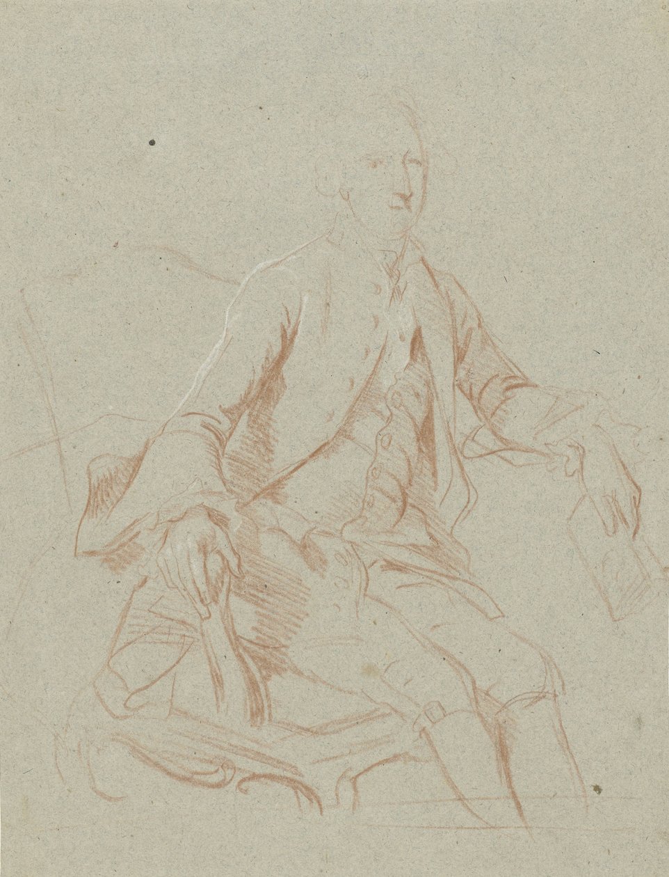 Sittende herre med bok av Johann Wilhelm Böttner