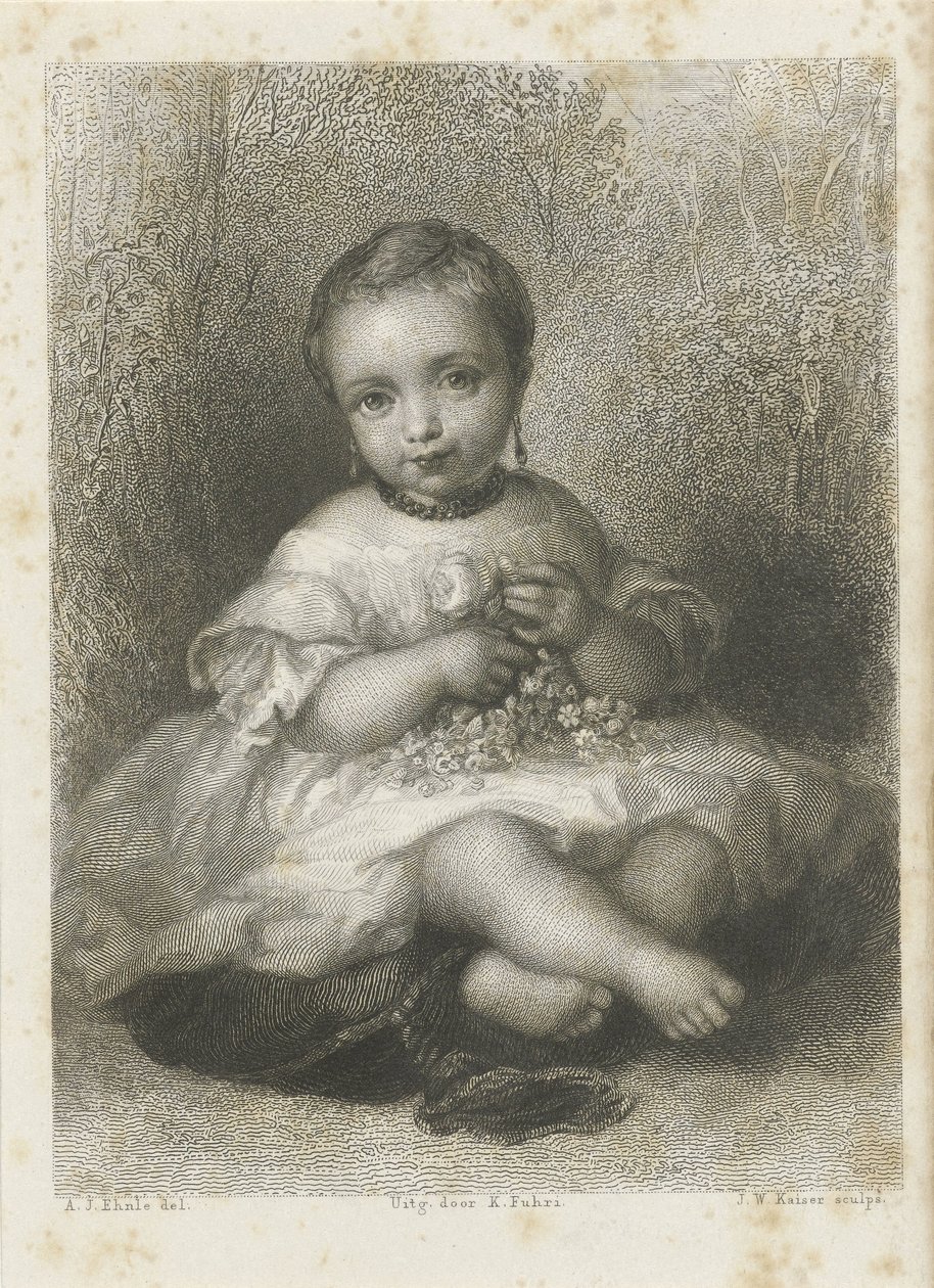 Portrett av en ukjent jente av Johann Wilhelm Kaiser (I)