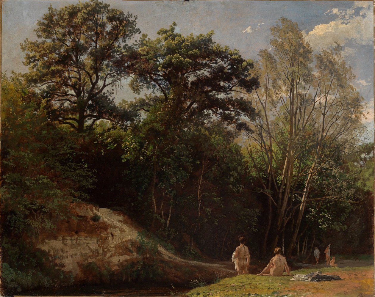 Ved Alb II (med badende) av Johann Wilhelm Schirmer