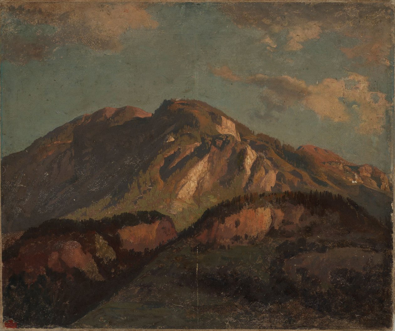Fjellrygg, sannsynligvis i Graubünden av Johann Wilhelm Schirmer