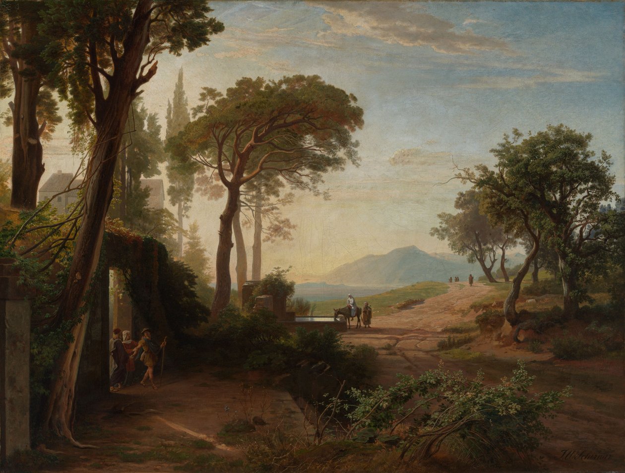Morgen, vandrerens avreise til Jeriko av Johann Wilhelm Schirmer