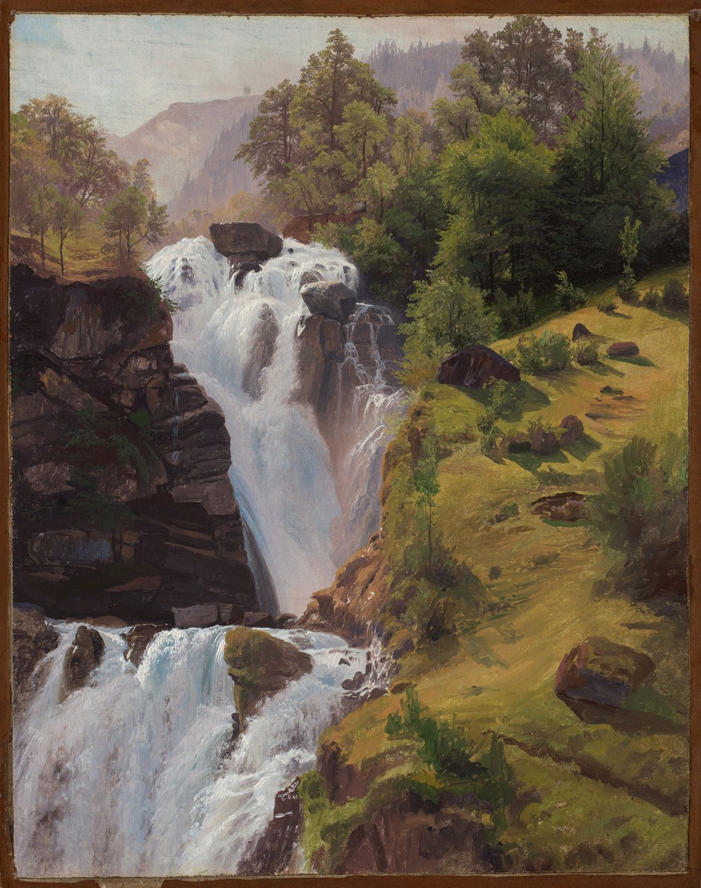 Reichenbachfallene ved Meiringen av Johann Wilhelm Schirmer