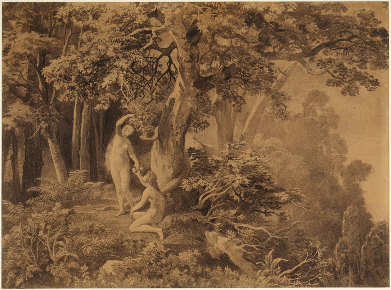 Syndefallet (1. Mosebok 3, 6) av Johann Wilhelm Schirmer