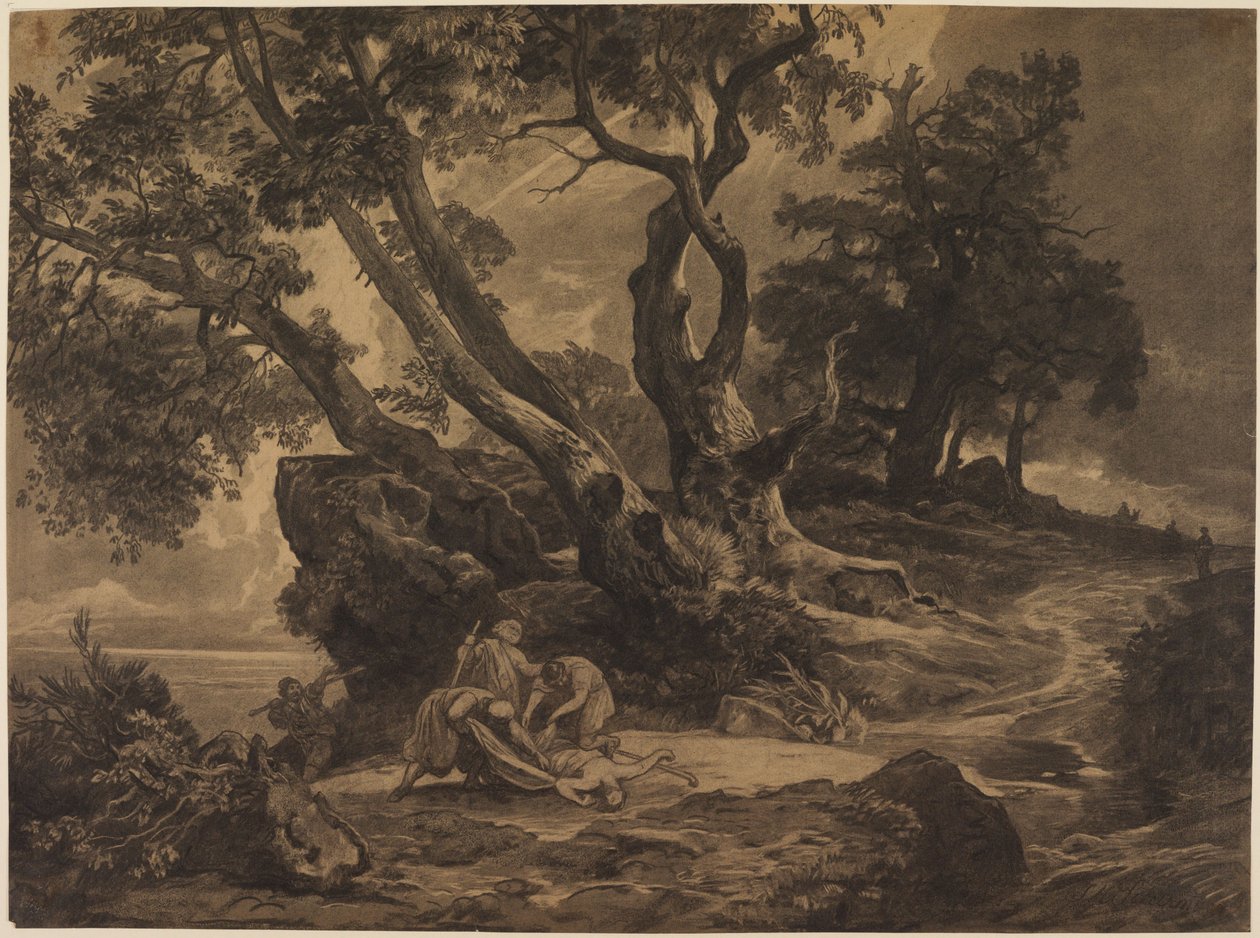 Overfallet på vandreren av Johann Wilhelm Schirmer