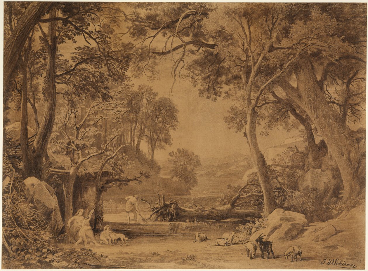 Arbeidet (1. Mosebok 3, 19) av Johann Wilhelm Schirmer
